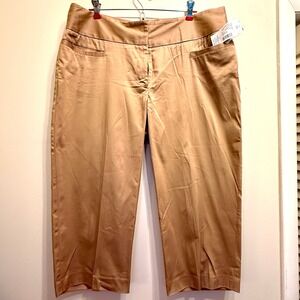 Vintage Style Cropped Khaki‎ Pants Fashion Bug 14 Tan Capris Y2K Preppy Workwear